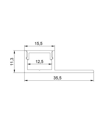 PERFIL ALUMINIO EMP. 2000*35*11mm